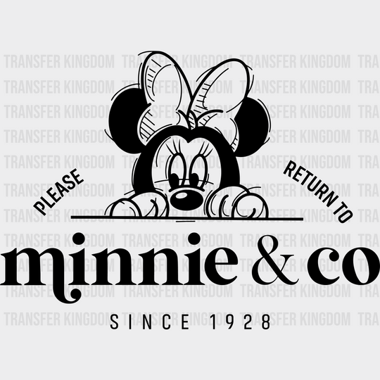 Please Return To Mickey & Minnie Co Since 1928 Design - Dtf Heat Transfer Unisex S M ( 10 ) / See