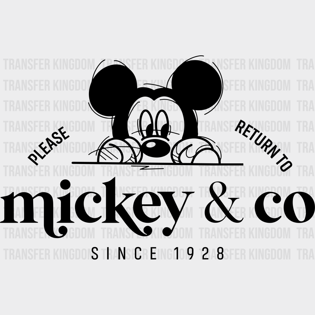 Please Return To Mickey & Minnie Co Since 1928 Design - Dtf Heat Transfer Unisex S M ( 10 ) / See