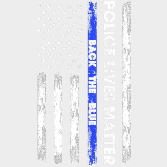 Police Lives Matter, Back The Blue, US Flag - Police DTF Transfers transfer-kingdom Light Color Design (See Imaging)