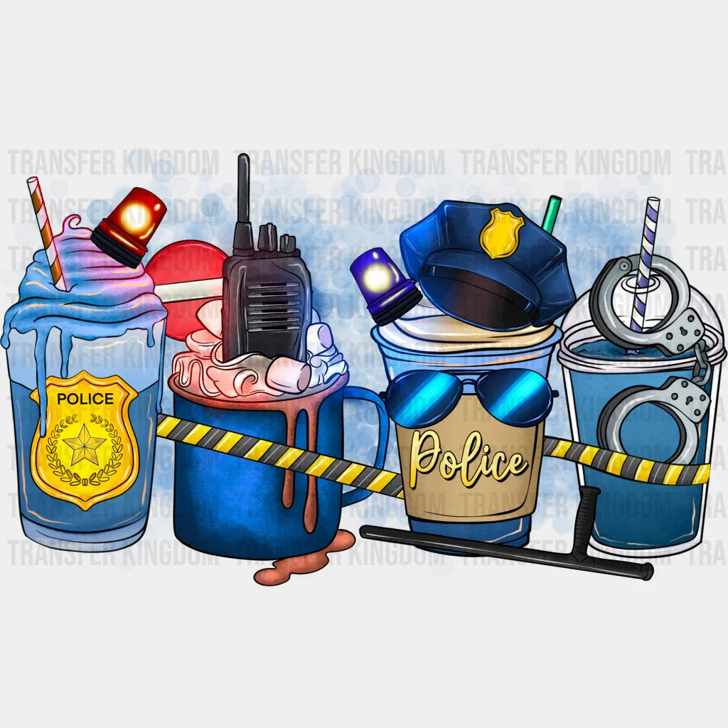 Police Themed Cups - Police DTF Heat Transfer