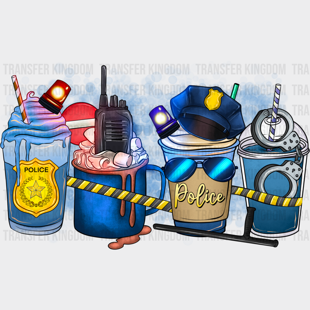 Police Themed Cups - Dtf Heat Transfer