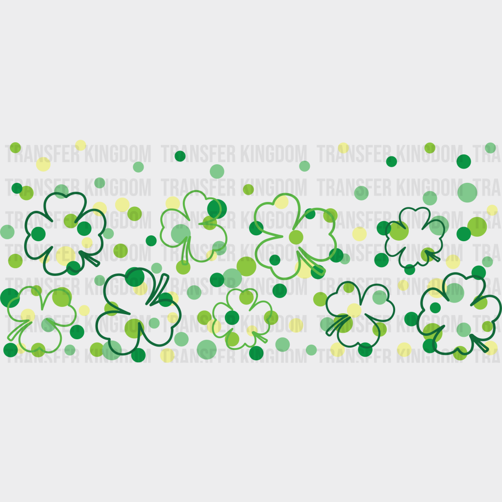 Polka Dot Clovers - St Patrick Cup Wrap Uv Sticker Permanent Dtf Decal