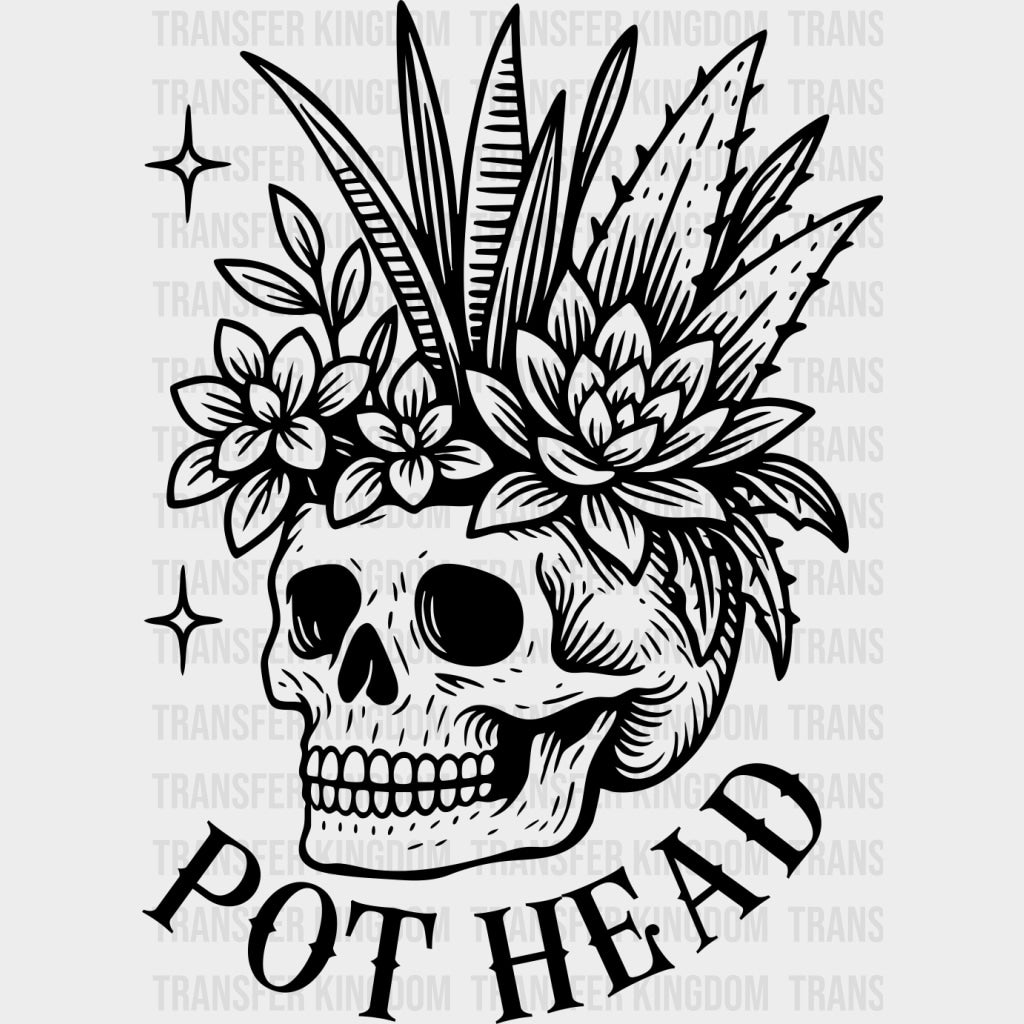 Pot Head - Plants DTF Transfers Adult Unisex - S & M (10’’) / Dark Color Design (See Imaging)