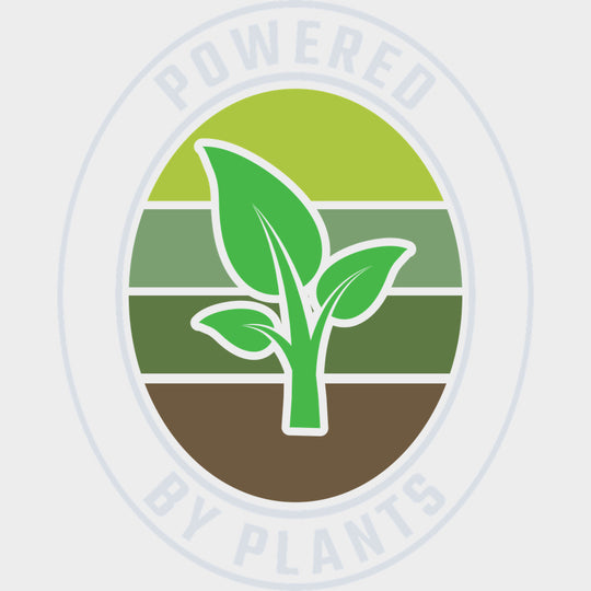 Powered By Plants Ellipse - Vegan DTF Transfers - Adult Unisex - S & M (10’’) / Light Color Design (See Imaging)