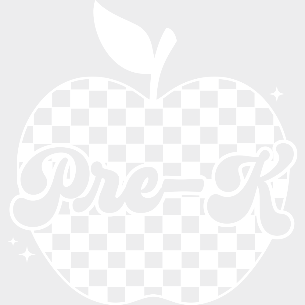 Pre-K B&W - Back To School DTF Transfer Adult Unisex - S & M (10’’) / Light Color Design (See Imaging)