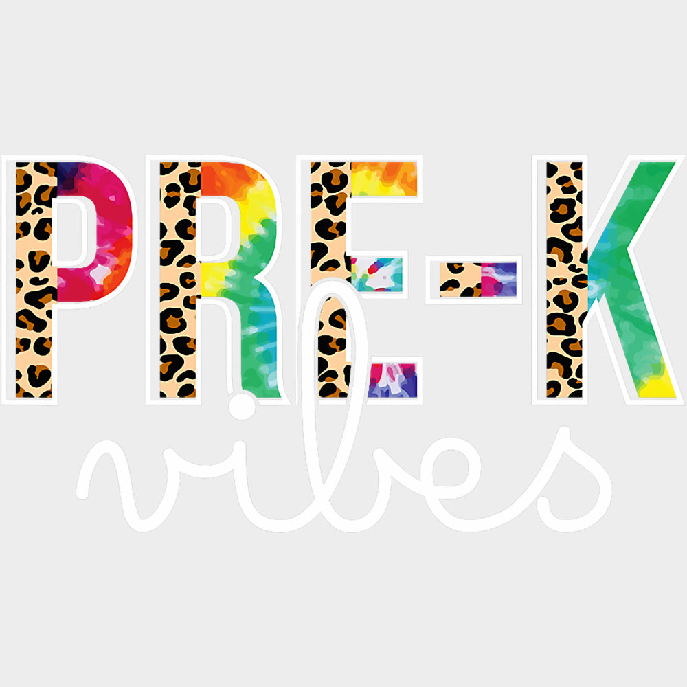 Pre-K Vibes Leopard Print - Pre-K DTF Transfers Adult Unisex - S & M (10’’) / Light Color Design (See Imaging)