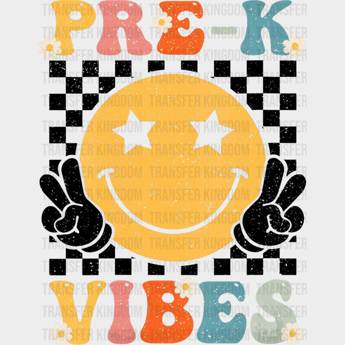 Pre-K Vibes, Yellow Smiley - Pre-K DTF Transfers