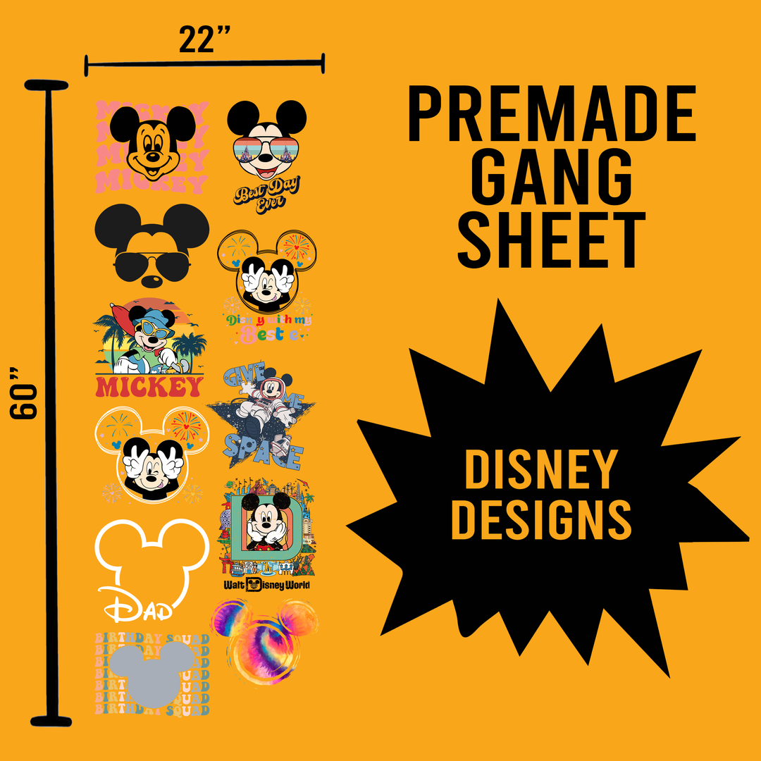 Disney Premade Gang sheet-22X60-Mickey Disney Designs