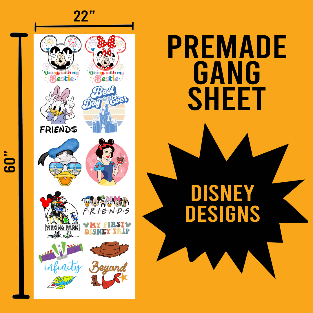 Disney Premade Gang sheet-22X60