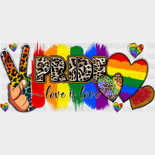 Pride Love Is Heart - Lgbtq Cup Wrap Uv Sticker Permanent Dtf Decal