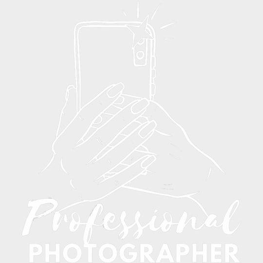 Professional Photographer, Phone Camera B&W - Photography DTF Transfers transfer-kingdom Light Color Design (See Imaging)