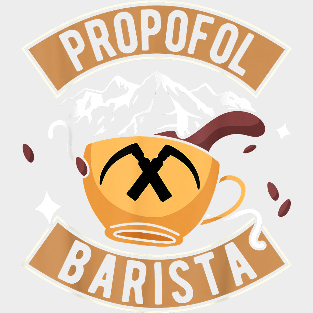 Propofol Barista - CRNA Nurse DTF Transfers Adult Unisex - S & M (10’’) / Light Color Design (See Imaging)