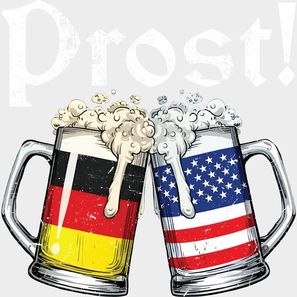 Prost Beer - Oktoberfest DTF Transfer Adult Unisex - S & M (10’’) / Light Color Design (See Imaging)
