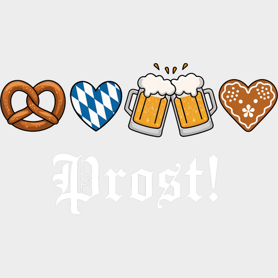 Prost - Oktoberfest DTF Transfer Adult Unisex - S & M (10’’) / Light Color Design (See Imaging)