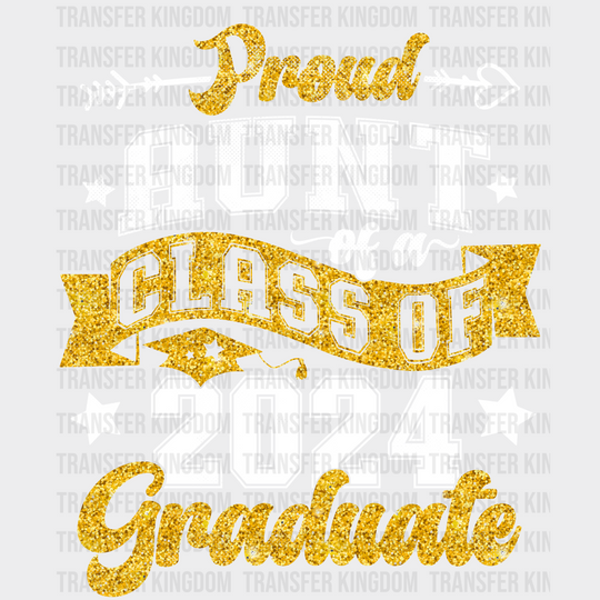 Proud Aunt Of A Class 2024 Graduate Design - Dtf Heat Transfer Unisex S & M (10’) / Light Color