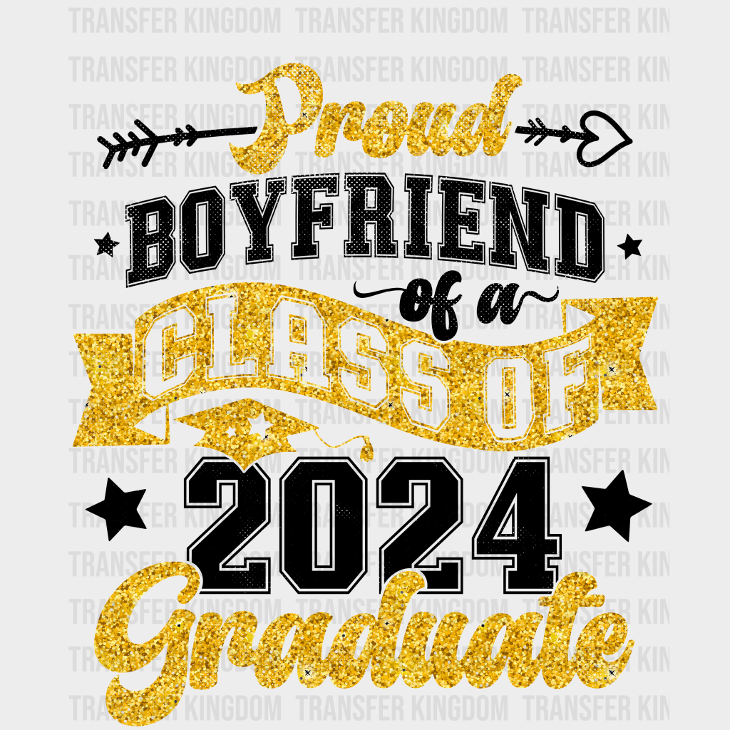 Proud Boyfriend Of A Class 2024 Graduate Design - Dtf Heat Transfer Unisex S & M (10’) / Dark