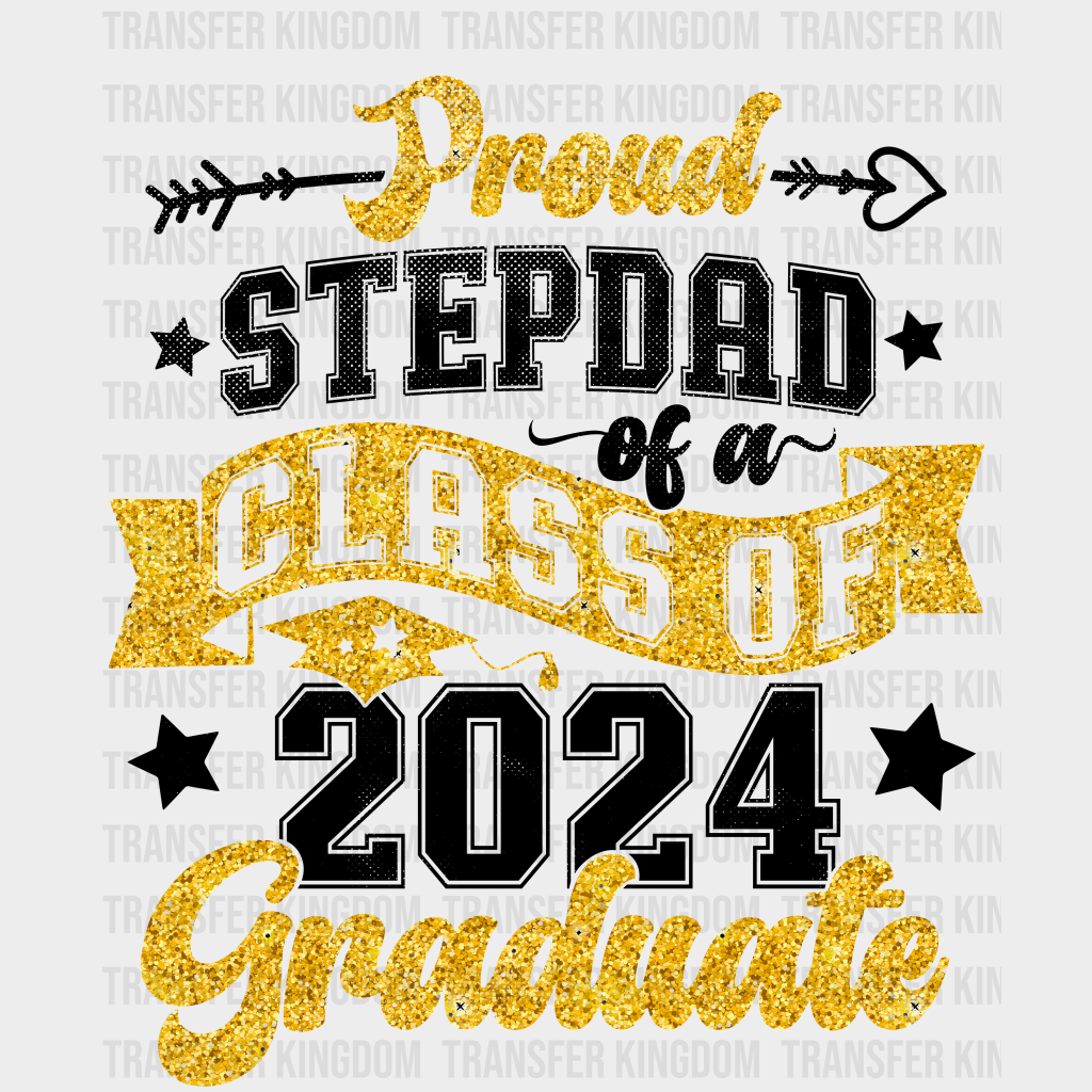 Proud Stepdad Of A Class 2024 Graduate Design - Dtf Heat Transfer Unisex S & M (10’) / Dark Color