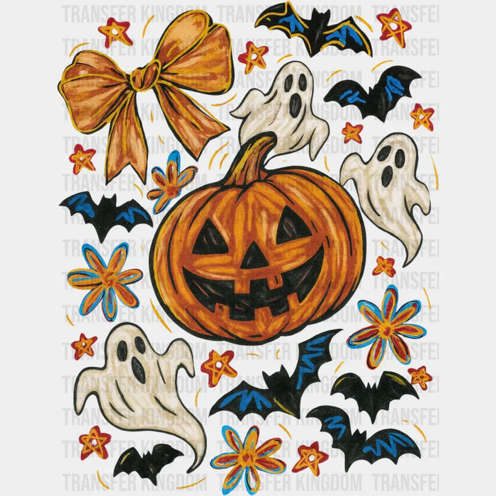 Pumpkin And Ghosts - Halloween DTF Transfer