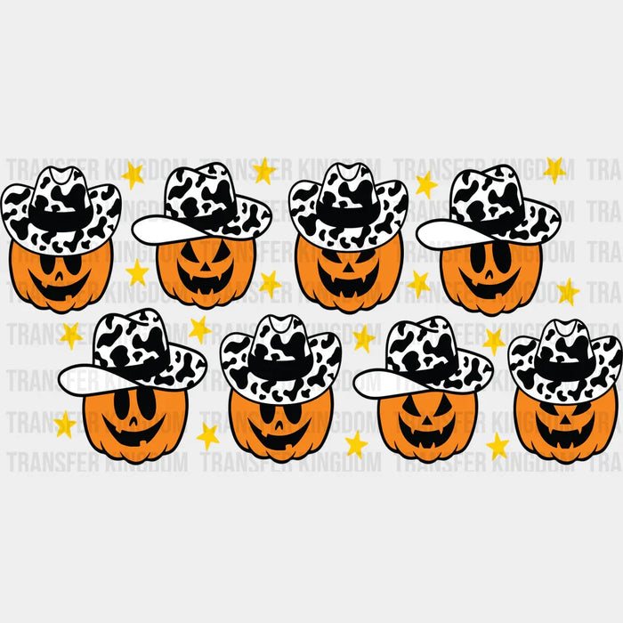 Pumpkin Cowboys - Halloween Cup Wrap UV Sticker Permanent UV DTF Decal