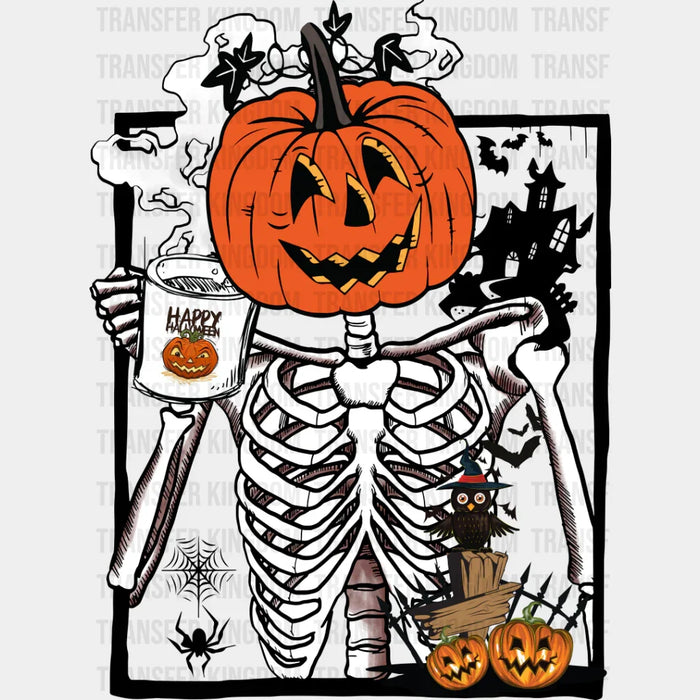 Pumpkin Head Skeleton - Halloween DTF Transfer