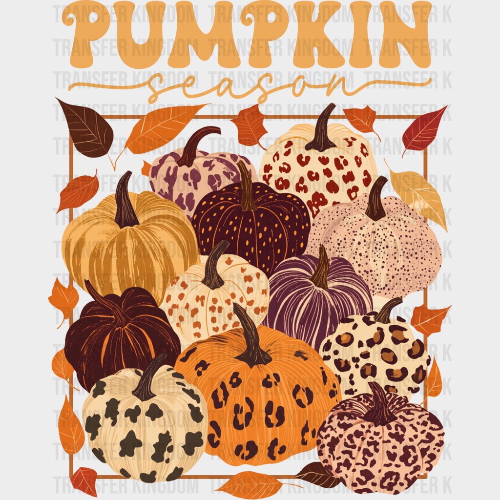 Pumpkin Season Colorful Pumpkins - Fall Dtf Transfer