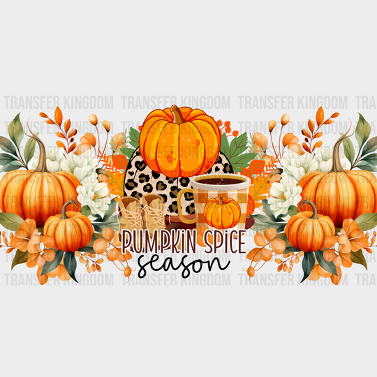 Pumpkin Spice Season - Fall Cup Wrap Uv Sticker Permanent Dtf Decal