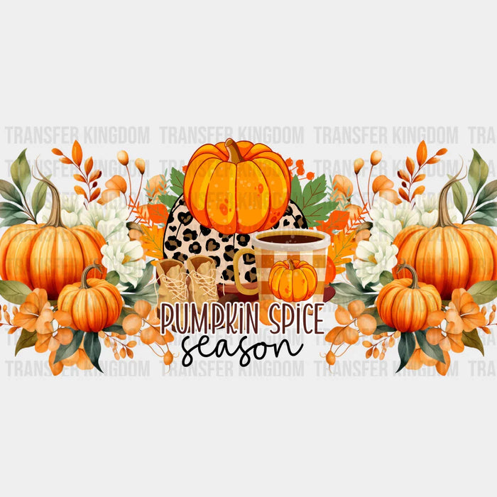 Pumpkin Spice Season - Fall Cup Wrap UV Sticker Permanent UV DTF Decal