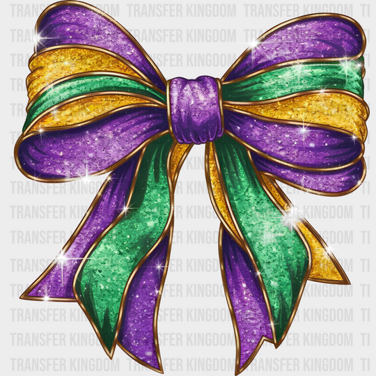 Purple Green Yellow Bowtie - Mardi Gras DTF Transfer