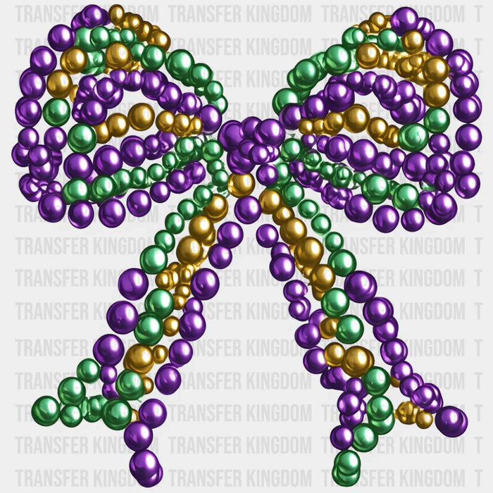 Purple Green Yellow Ribbon - Mardi Gras DTF Transfer
