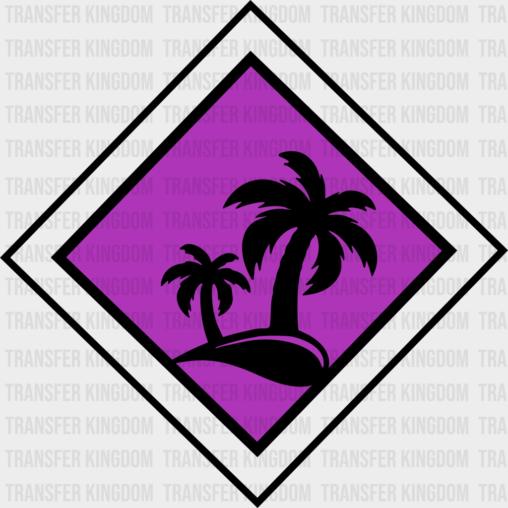 Purple Palm Trees Summer Uv Dtf Transfer Cup Wrap Sticker