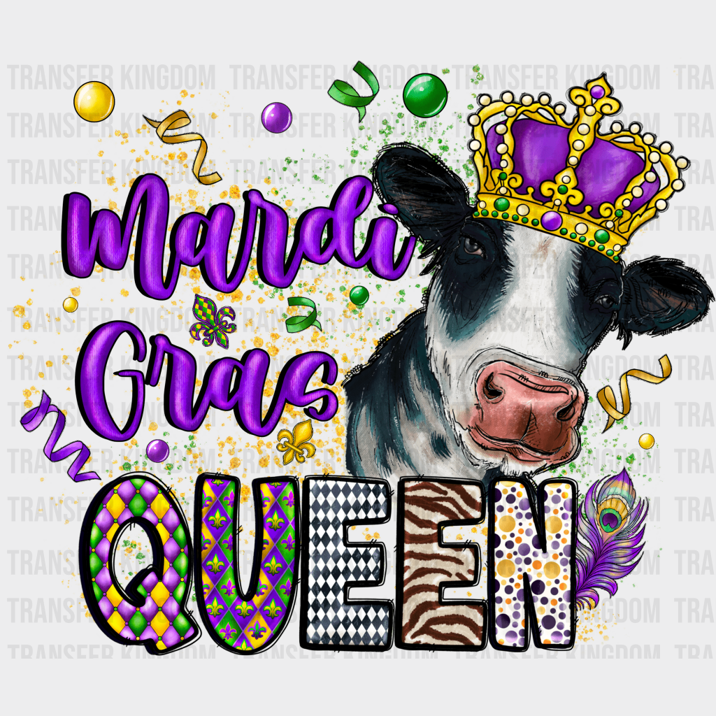 Queen Mardi Gras Design- Dtf Heat Transfer