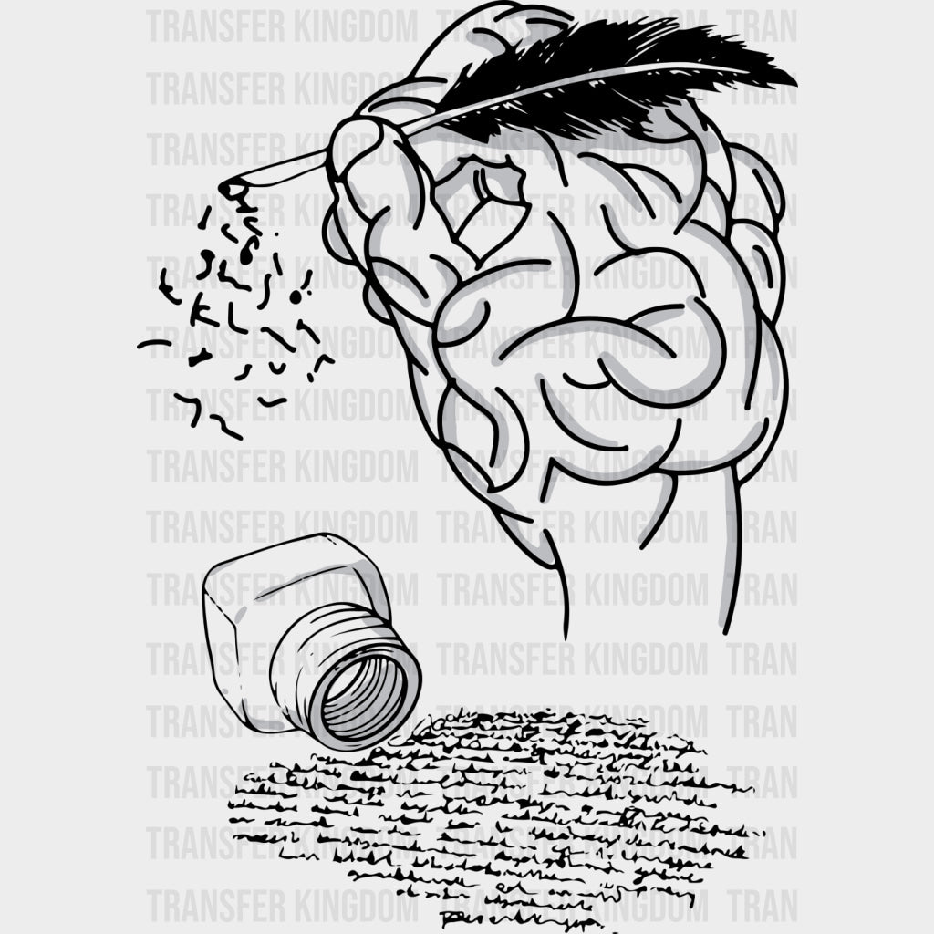 Quill & Ink B&W - Writing DTF Transfers transfer-kingdom Dark Color Design (See Imaging)