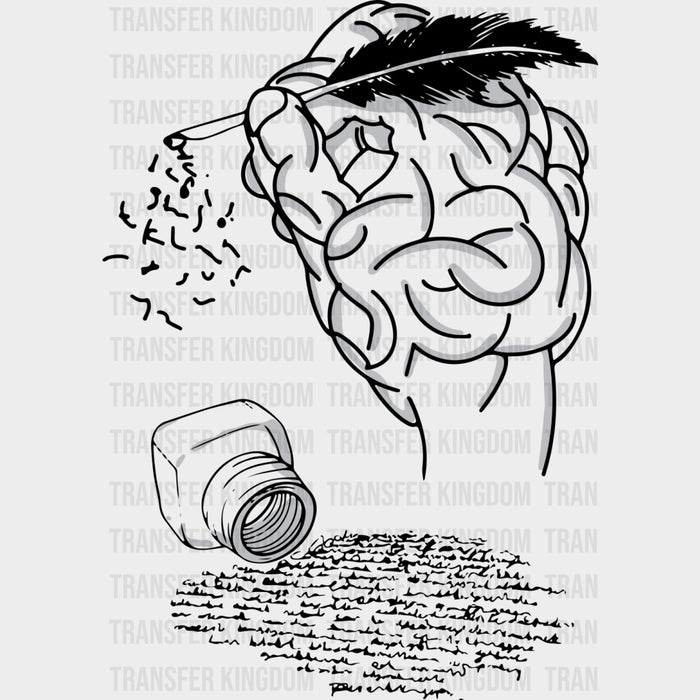 Quill & Ink B&W - Writing DTF Transfers