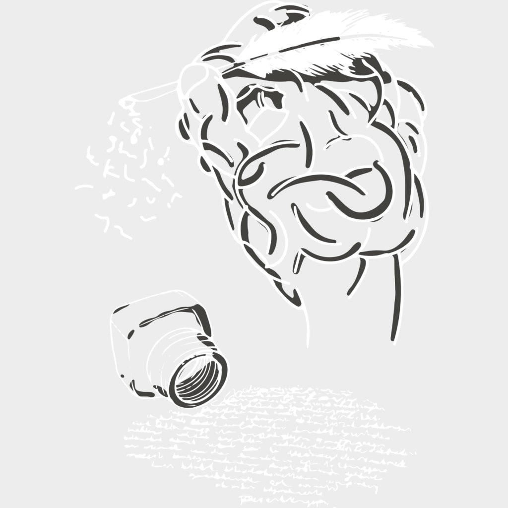 Quill & Ink B&W - Writing DTF Transfers transfer-kingdom Light Color Design (See Imaging)