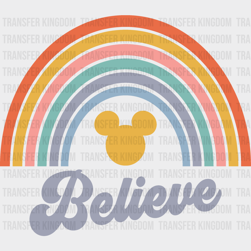 Rainbow Believe Disney Dtf Transfer