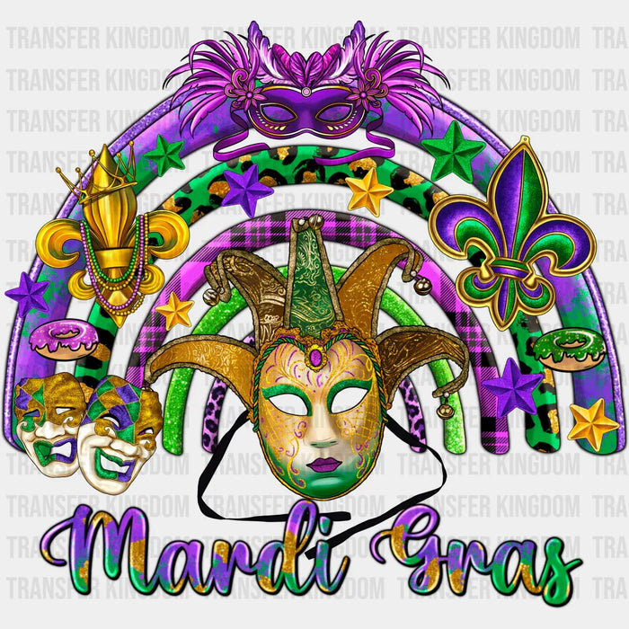 Rainbow Mardi Gras Design- Mardi Gras DTF heat transfer