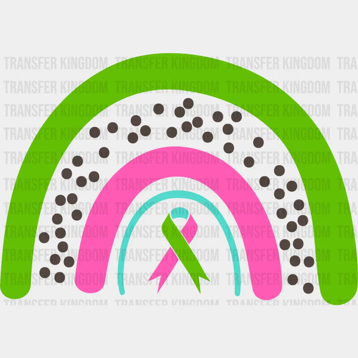 Rainbow Ribbon Design - Metastatic Breast Cancer DTF Transfer