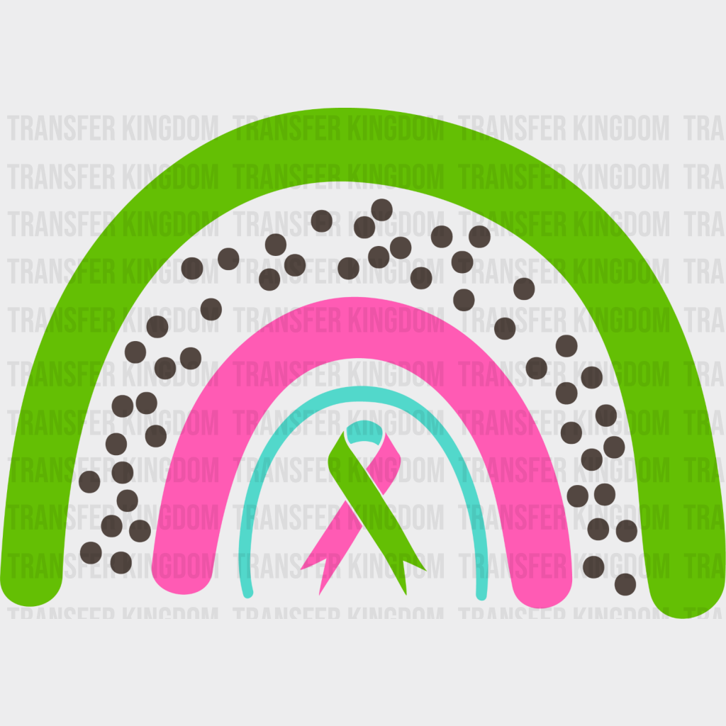 Rainbow Ribbon Design - Metastatic Breast Cancer Dtf Transfer Unisex S & M (10’’) / Dark Color