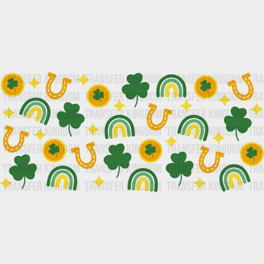 Rainbows And Coins - St Patrick Cup Wrap Uv Sticker Permanent Dtf Decal