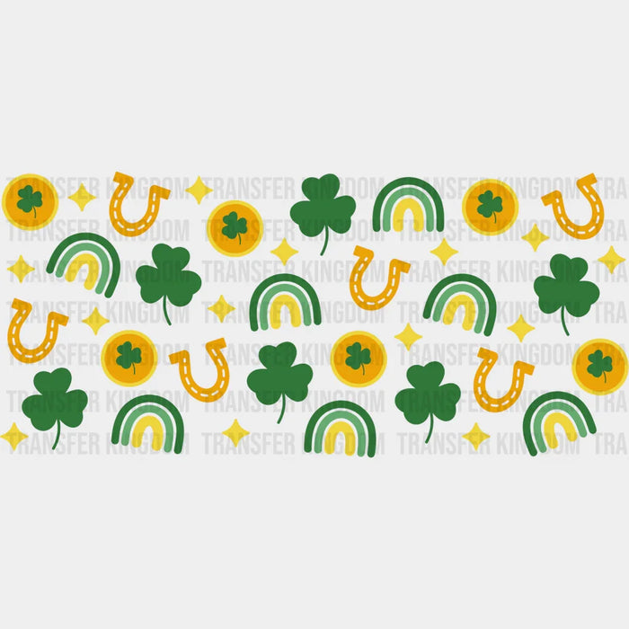 Rainbows And Coins - St Patrick Cup Wrap UV Sticker Permanent UV DTF Decal