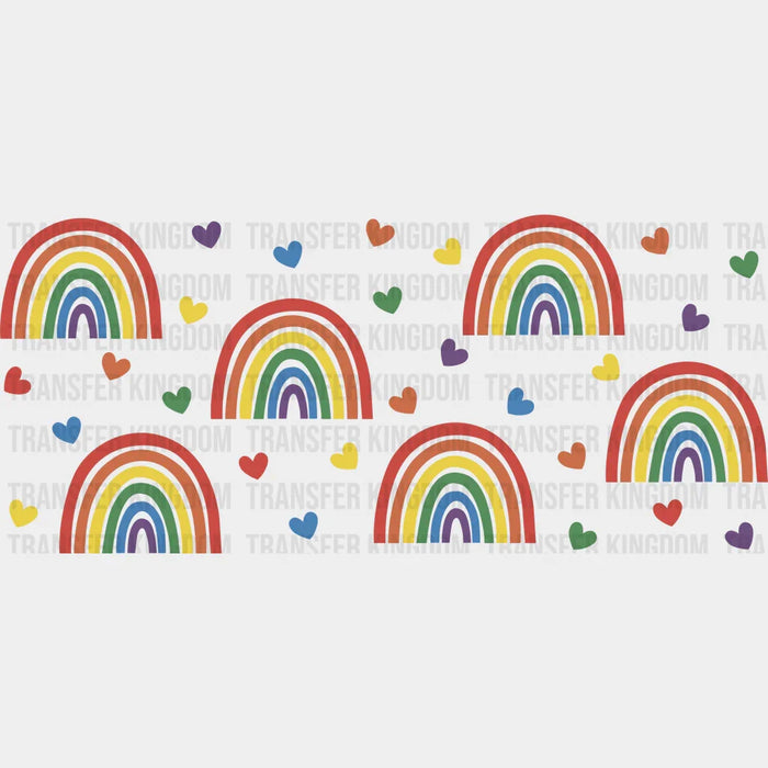 Rainbows And Hearts - LGBTQ Cup Wrap UV Sticker Permanent UV DTF Decal