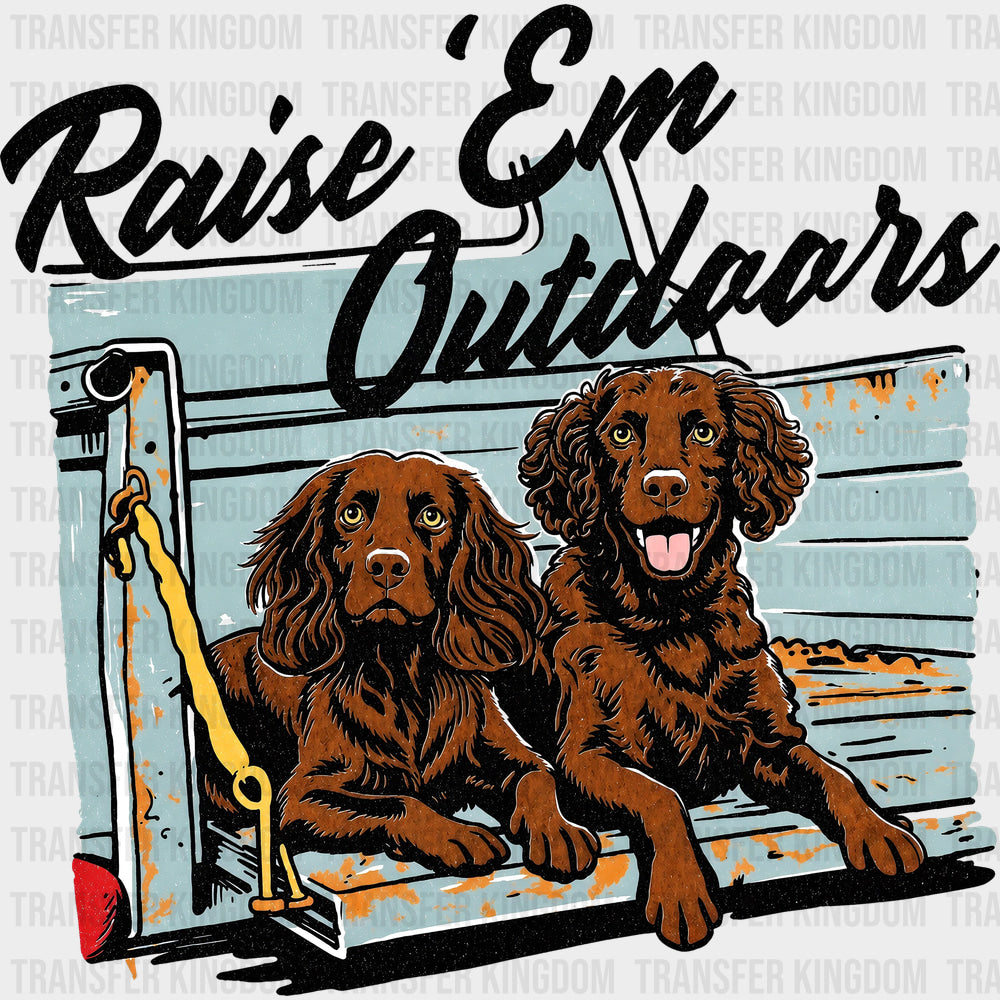 Raise ’Em Outdoors - Hunting DTF Transfers - Adult Unisex - S & M (10’’) / Dark Color Design (See Imaging)