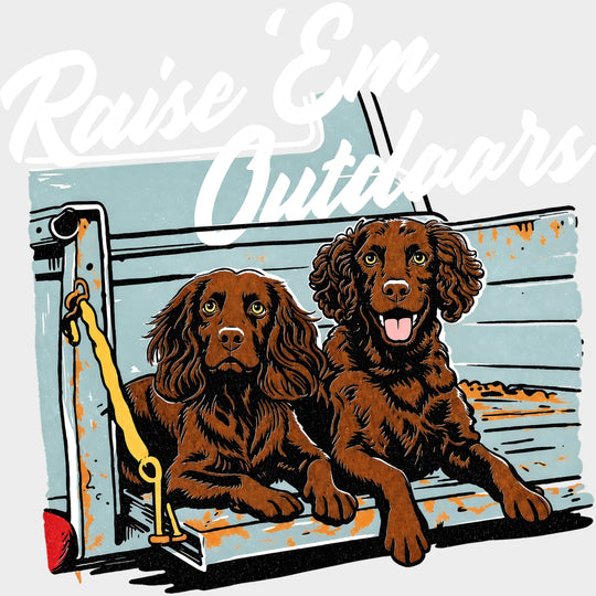 Raise ’Em Outdoors - Hunting DTF Transfers - Adult Unisex - S & M (10’’) / Light Color Design (See Imaging)