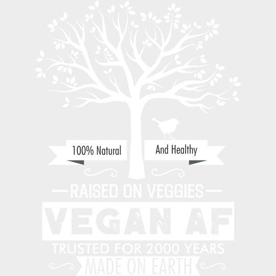 Raised On Veggies Vegan AF - Vegan DTF Transfers - Adult Unisex - S & M (10’’) / Light Color Design (See Imaging)
