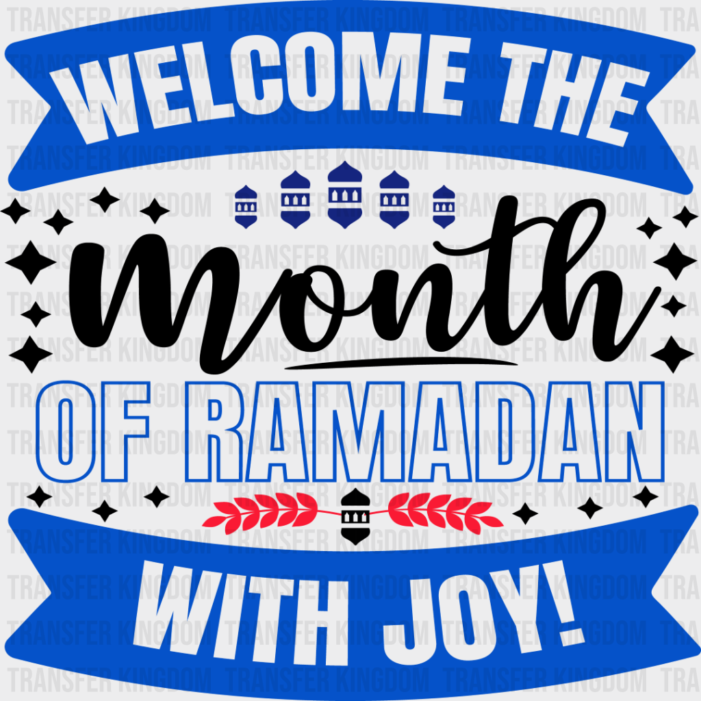 Ramadan With Joy - Muslim Dtf Transfer Unisex S & M (10’’) / Dark Color Design See Imaging