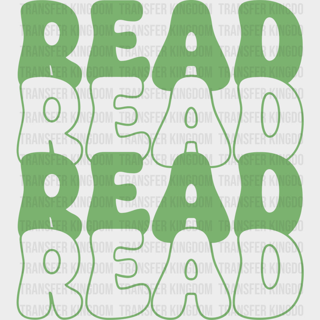 Read Retro Green - Librarian DTF Transfers