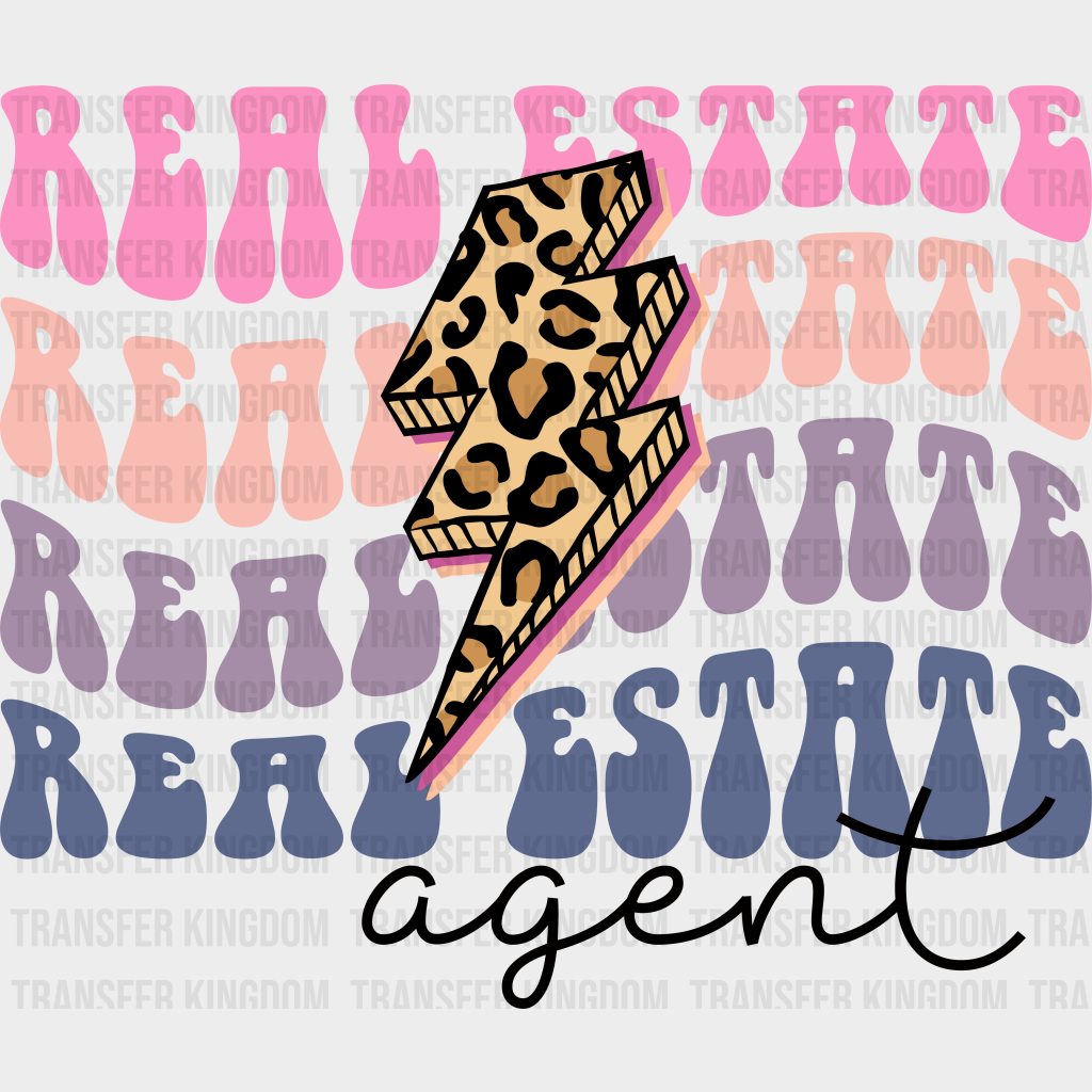 Real Estate Agent Cheetah Print Design - Realtor Dtf Transfer Unisex S & M (10’’) / Dark Color