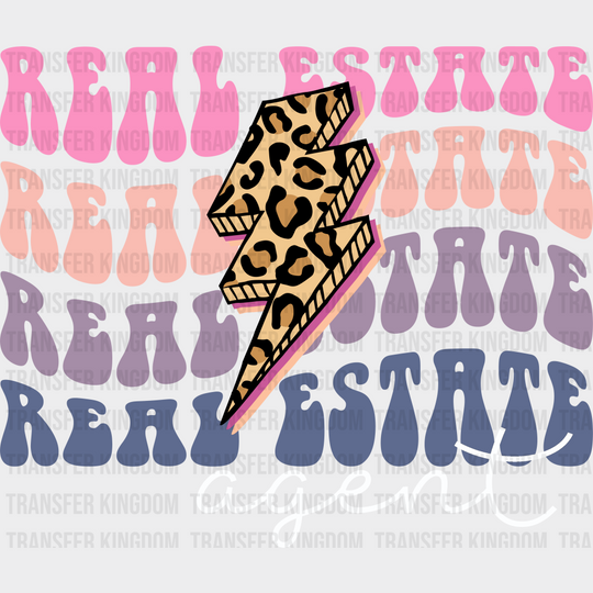 Real Estate Agent Cheetah Print Design - Realtor Dtf Transfer Unisex S & M (10’’) / Light Color