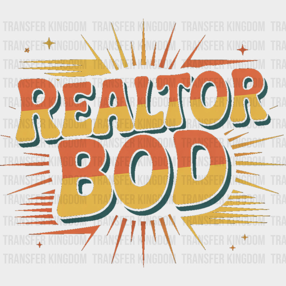 Realtor Bod Retro Orange & Yellow - Realtor DTF Transfers