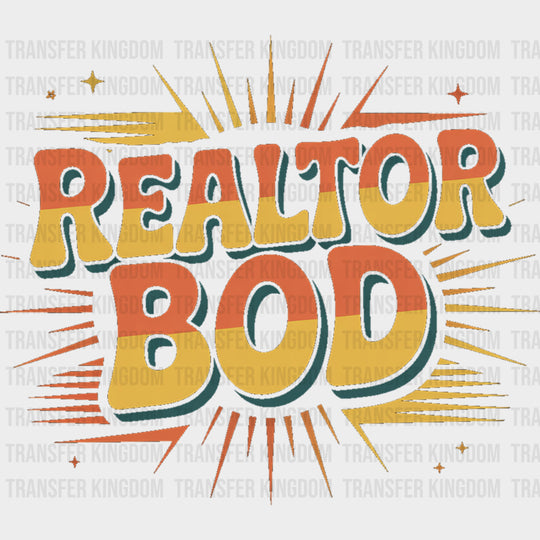 Realtor Bod Retro Orange & Yellow - Realtor DTF Transfers